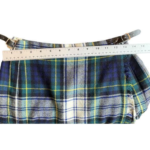 Vintage Clan Laird 100% Wool Kilt Skirt Made in Scotland Tartan Green Blue - Picture 10 of 11